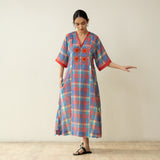 Miss Sunshine Midi Cotton Slub Dress - Multicolour