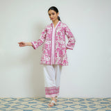 Rani Pink Sanganeri Printed Cotton Co-ord Set
