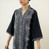 Banno Statement Slub Cotton Kurta - Black