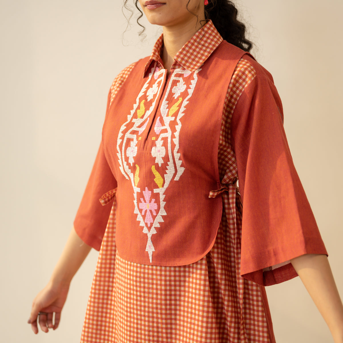 Knot So Basic 3 Piece Cotton Flex Coord Set - Rust