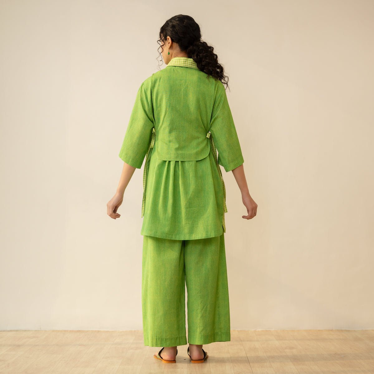 Knot So Basic 3 Piece Cotton Flex Coord Set - Parrot Green