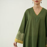Mastani Elevated Cotton Slub Salwar Set - Heena Green
