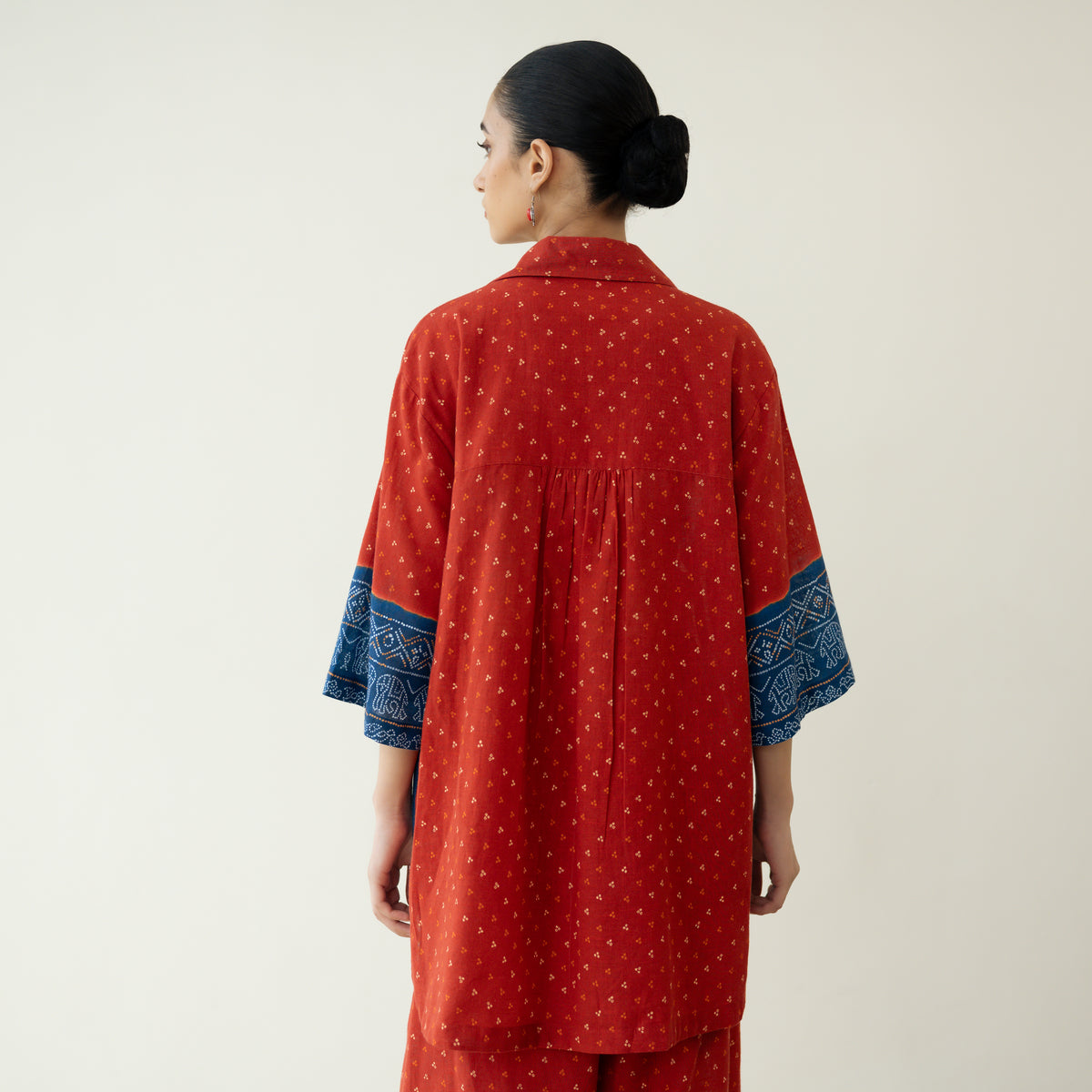 Very Berry Elevated Cotton Slub Coord Set - Red & Indigo