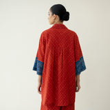 Very Berry Elevated Cotton Slub Coord Set - Red & Indigo