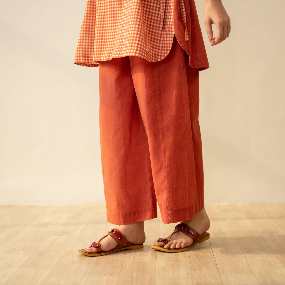 Knot So Basic 3 Piece Cotton Flex Coord Set - Rust
