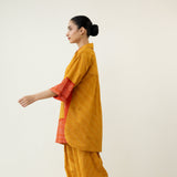 Khatta Meetha Elevated Coord Set - Turmeric Yellow & Rust