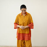 Khatta Meetha Elevated Coord Set - Turmeric Yellow & Rust