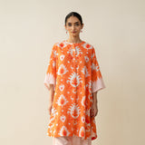 Lovey Dovey Elevated Cotton Slub Kurta - Peachy Peach