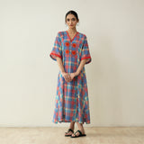 Miss Sunshine Midi Cotton Slub Dress - Multicolour