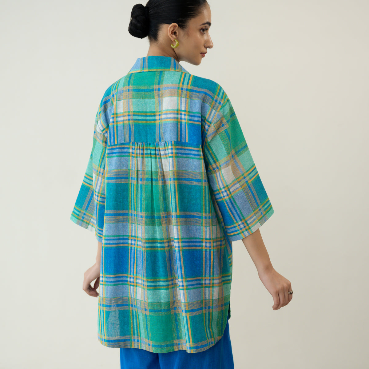 Lemon Drop Embroidered Elevated Cotton Slub Tunic - Multicolour
