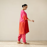 Jelly Belly Elevated Kurta Set - Red & Pink