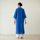 Banno Statement Slub Cotton Kurta - Royal Blue