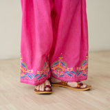 Tutti Frutti Embroidered Elevated Cotton Slub Coord Set - Multicolour
