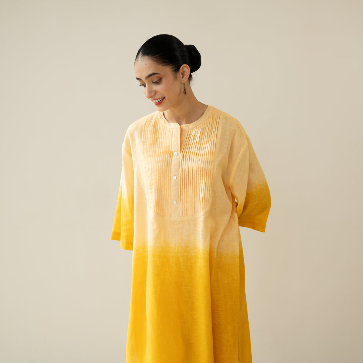 Mango Tango Elevated Kurta Set - Mango & Butter Yellow