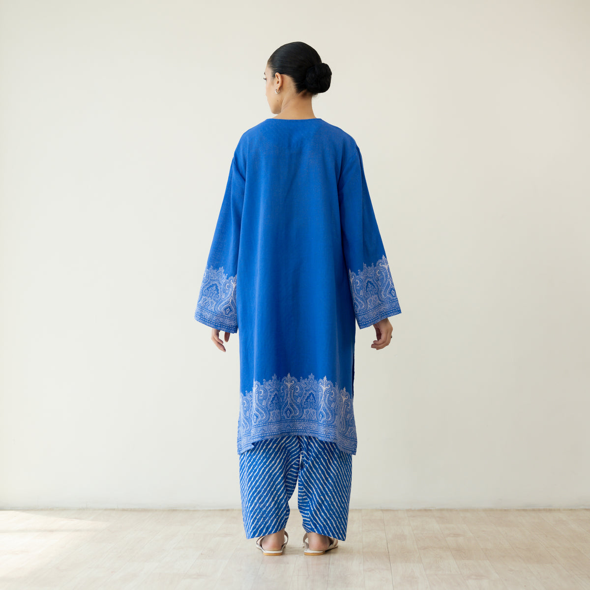 Mastani Elevated Cotton Slub Salwar Set - Royal Blue