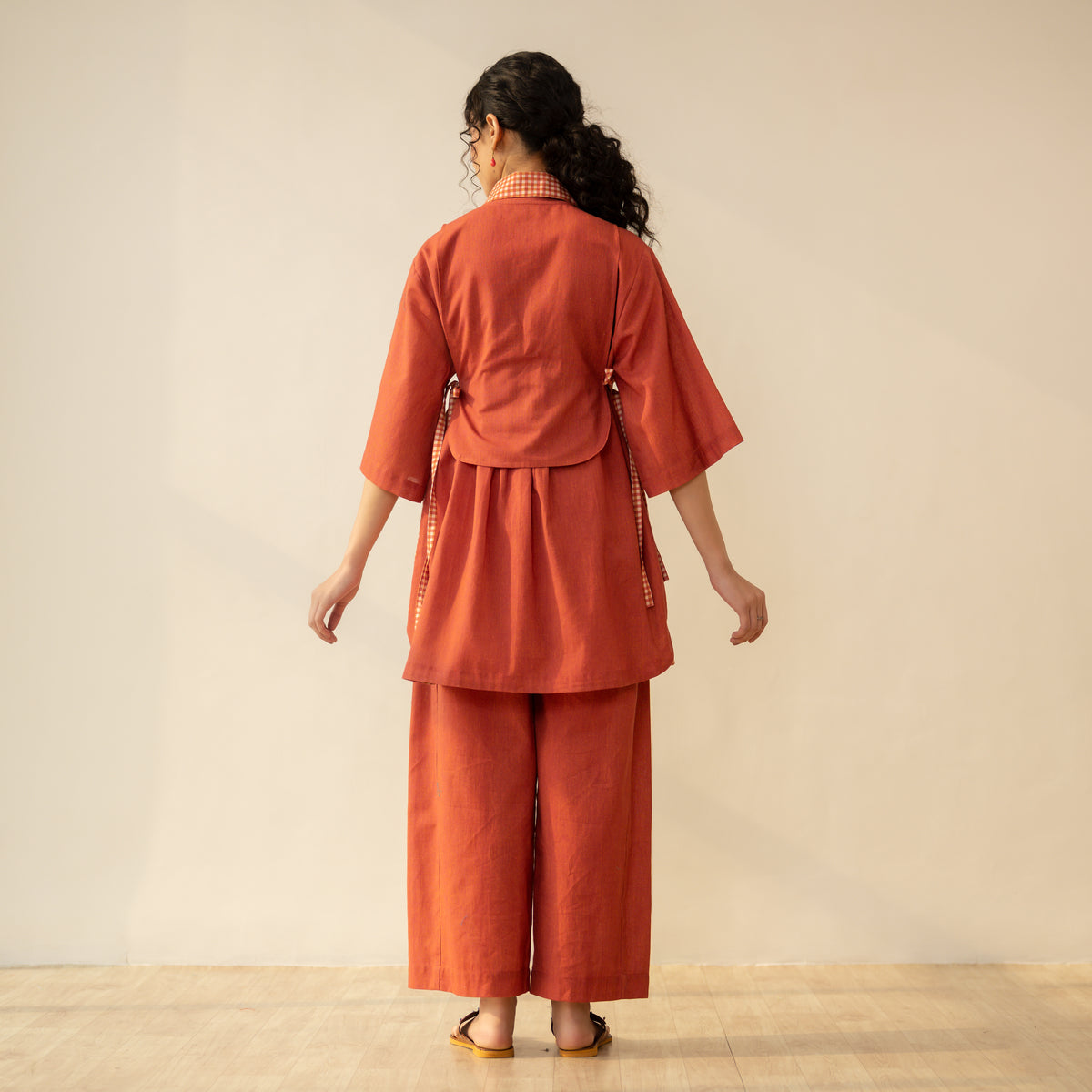 Knot So Basic 3 Piece Cotton Flex Coord Set - Rust