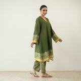 Mastani Elevated Cotton Slub Salwar Set - Heena Green