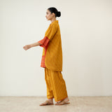 Khatta Meetha Elevated Cotton Slub Coord Set - Turmeric Yellow & Rust