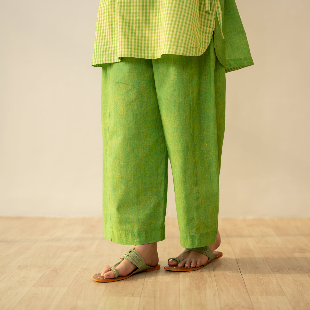 Knot So Basic 3 Piece Cotton Flex Coord Set - Parrot Green