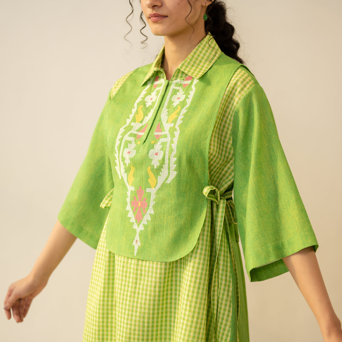 Knot So Basic 3 Piece Cotton Flex Coord Set - Parrot Green