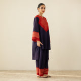 Nakhra Elevated Cotton Slub Coord Set - Violet