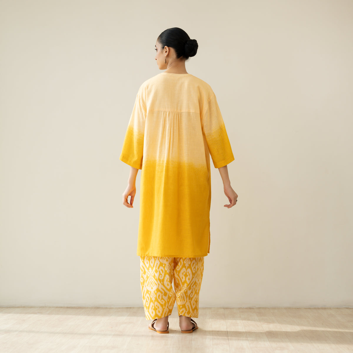 Mango Tango Elevated Kurta Set - Mango & Butter Yellow