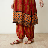Banno Elevated Cotton Slub Kurta Set - Brick Red