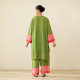 Nakhra Elevated Cotton Slub Coord Set - Green & Pink
