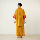 Khatta Meetha Elevated Cotton Slub Coord Set - Turmeric Yellow & Rust