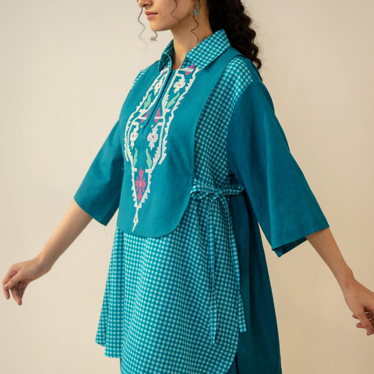 Knot So Basic 3 Piece Cotton Flex Coord Set - Teal