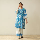Lovey Dovey Elevated Cotton Slub Coord Set - Blue Lagoon
