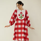 Old School Slub Cotton Kurta - Red