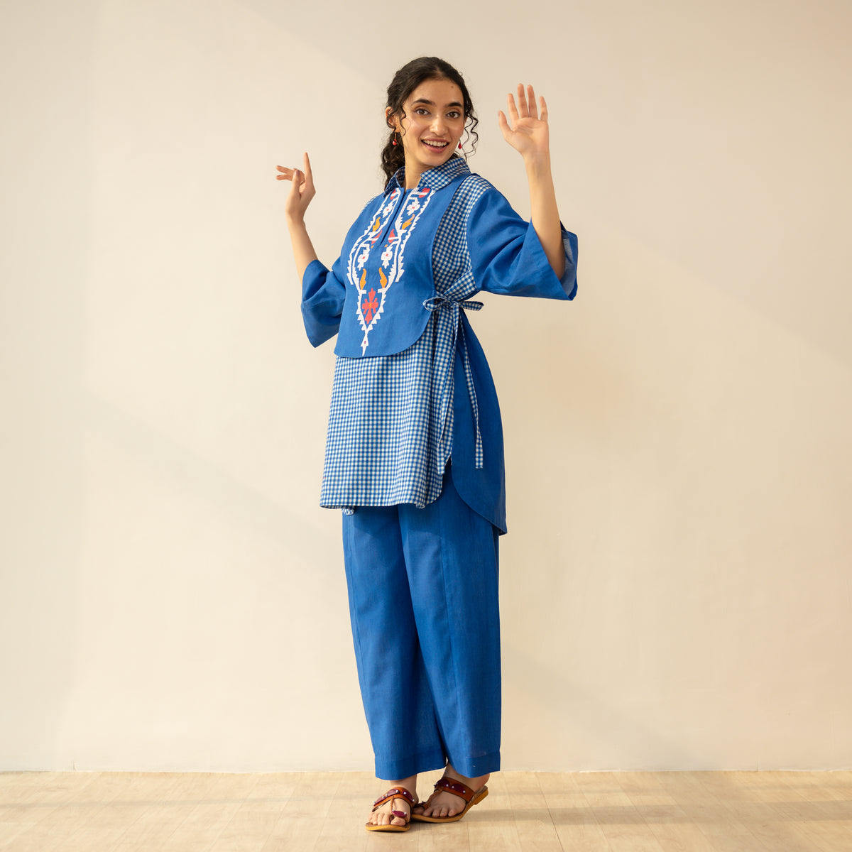 Knot So Basic 3 Piece Cotton Flex Coord Set - Cobalt
