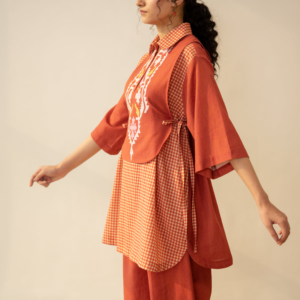 Knot So Basic 3 Piece Cotton Flex Coord Set - Rust