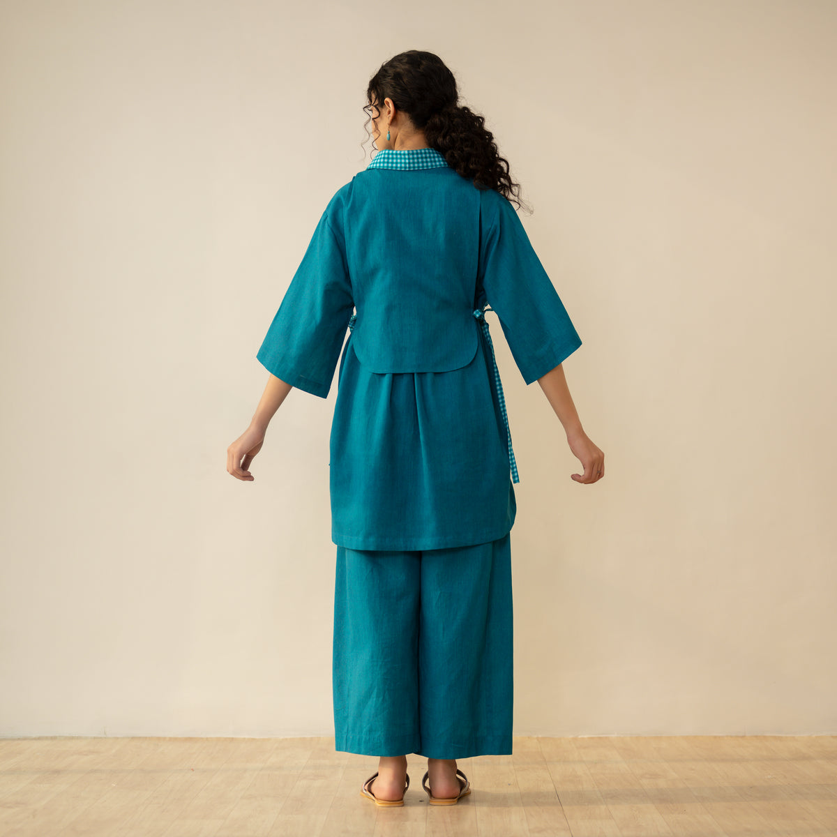 Knot So Basic 3 Piece Cotton Flex Coord Set - Teal