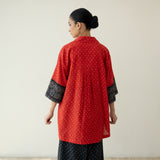 Cherry Pop Elevated Cotton Slub Coord Set - Black & Cherry Red