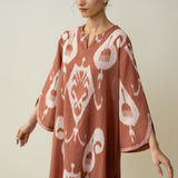 Peppy Paisley Asymmetric Cotton Slub Salwar Set - Mud Brown