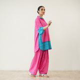 Pink Lemonade Elevated Cotton Slub Coord Set - Bubblegum Pink & Sea Blue