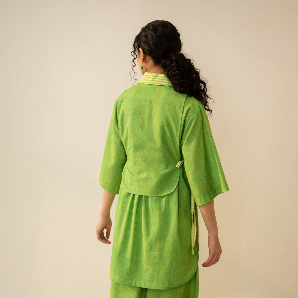 Knot So Basic 3 Piece Cotton Flex Coord Set - Parrot Green