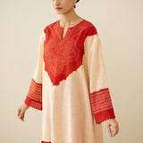 Nakhra Elevated Cotton Slub Coord Set - Beige & Red