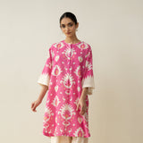 Lovey Dovey Elevated Cotton Slub Kurta - Cassata Pink