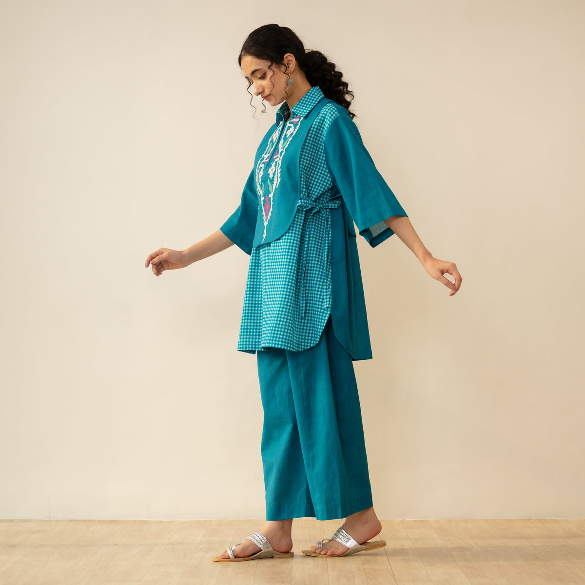 Knot So Basic 3 Piece Cotton Flex Coord Set - Teal