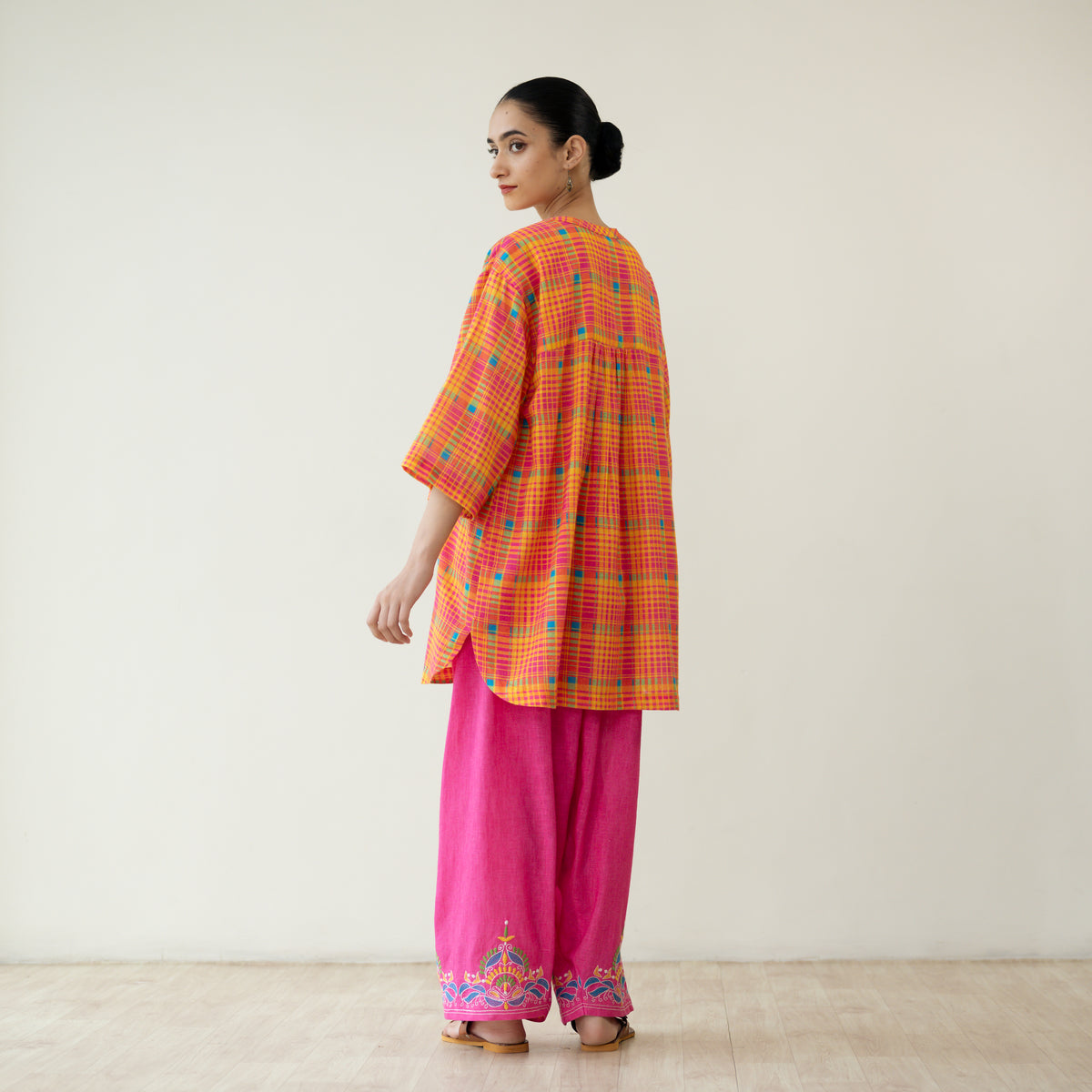 Tutti Frutti Embroidered Elevated Cotton Slub Coord Set - Multicolour