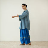Bon Bon Hand Embroidered Elevated Shantoon Coord Set - Electric Blue & Lime