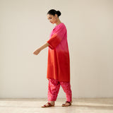 Jelly Belly Elevated Kurta Set - Red & Pink