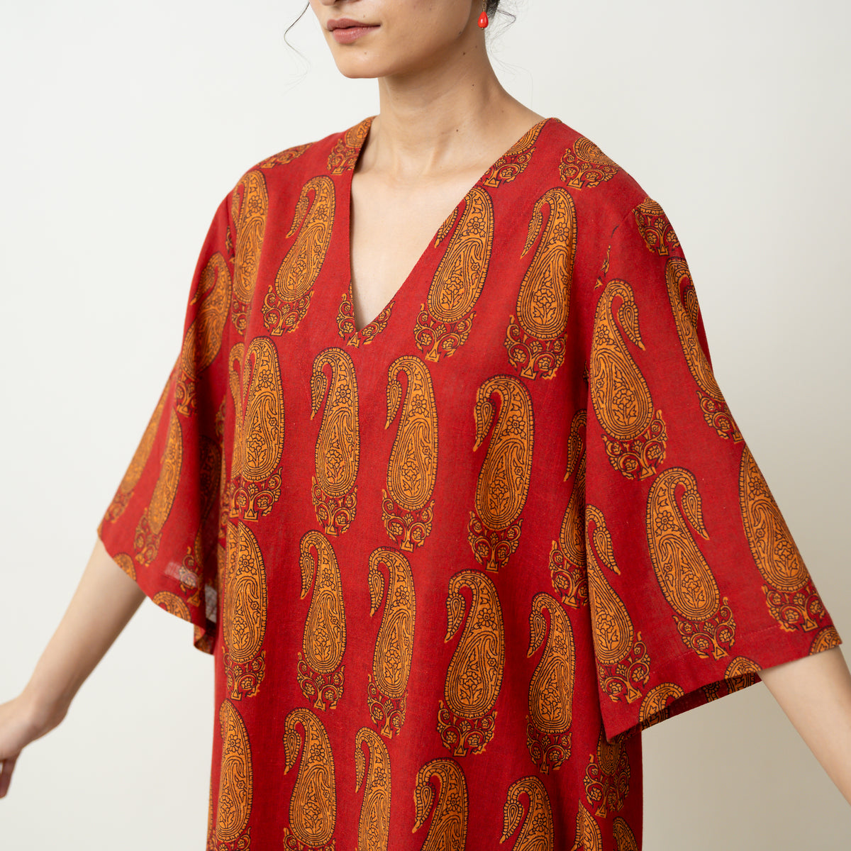 Banno Elevated Cotton Slub Kurta Set - Brick Red