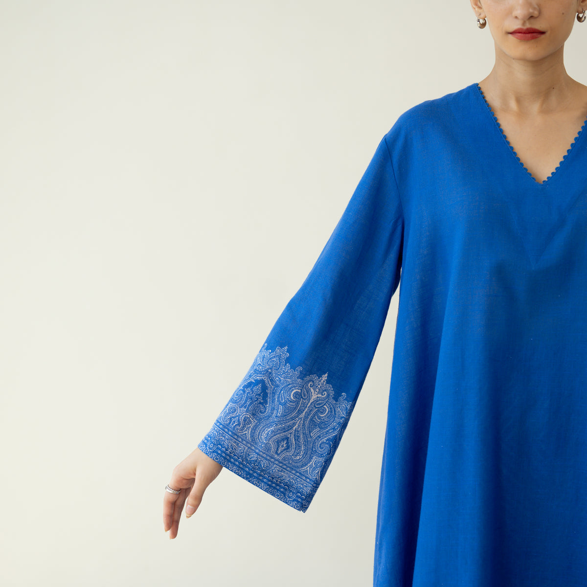 Mastani Elevated Cotton Slub Salwar Set - Royal Blue