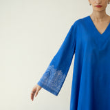 Mastani Elevated Cotton Slub Salwar Set - Royal Blue