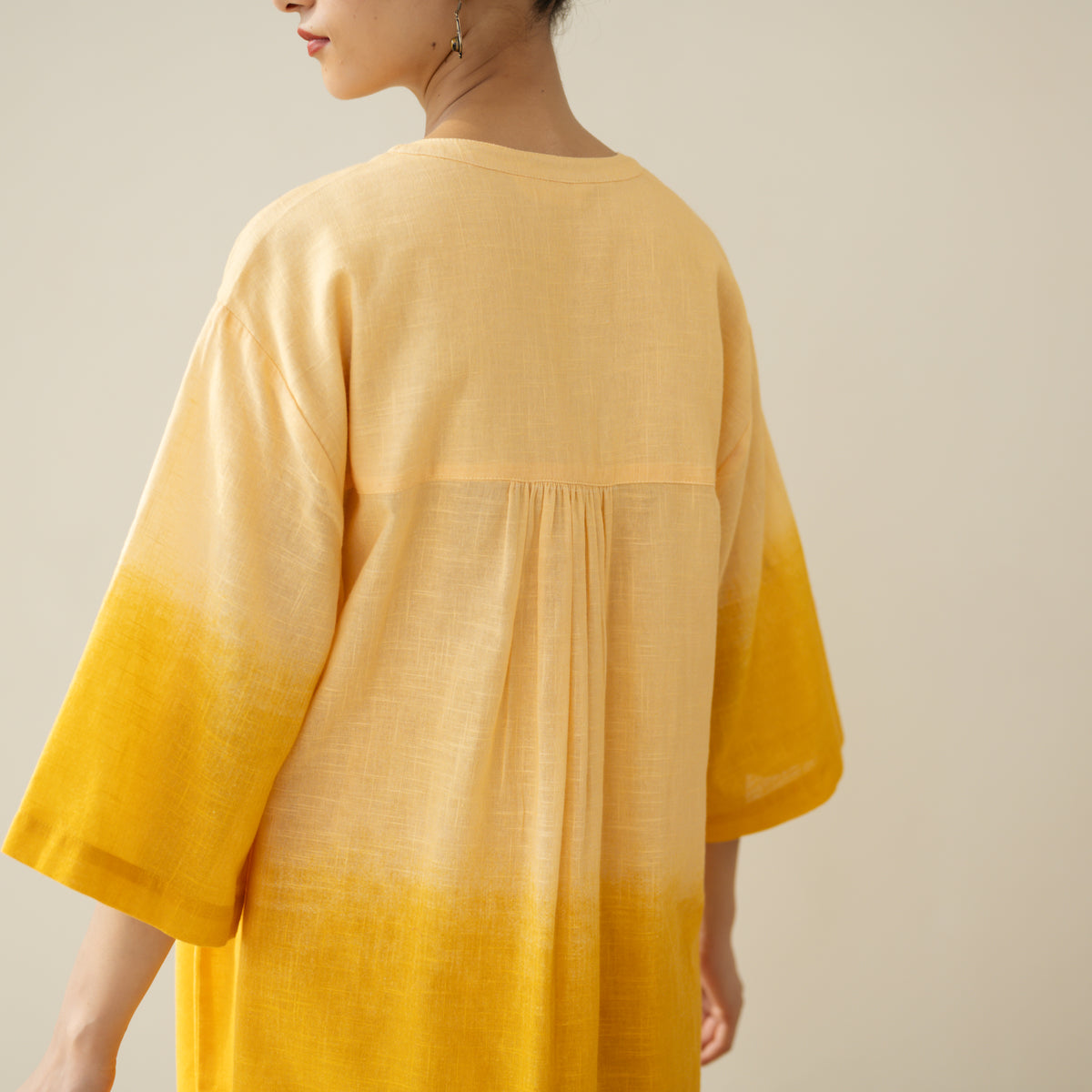 Mango Tango Elevated Kurta Set - Mango & Butter Yellow