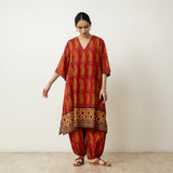 Banno Elevated Cotton Slub Kurta Set - Brick Red